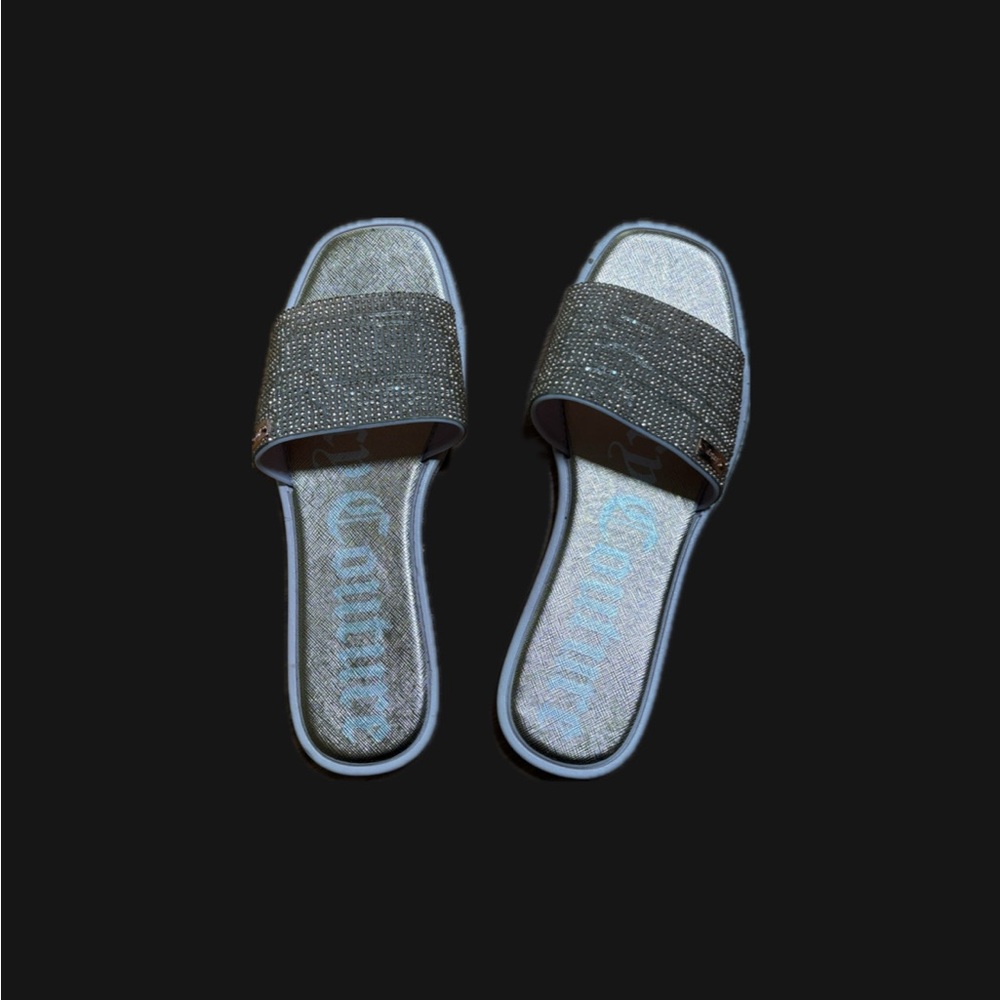 Juicy Couture Glittering Silver Slides
